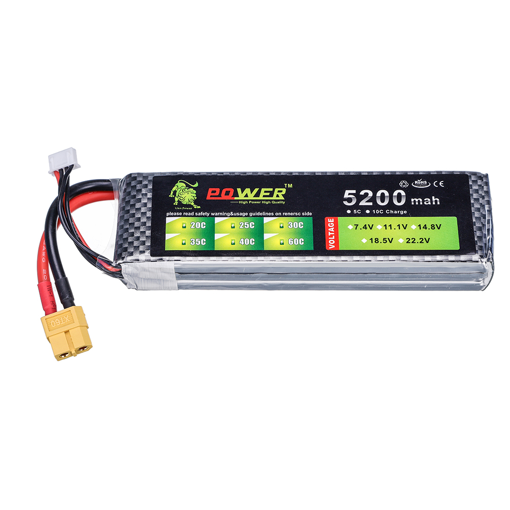 3S 5200mah 11.1V  60C Lipo Bat - Drone Zll Rc 评论和价格